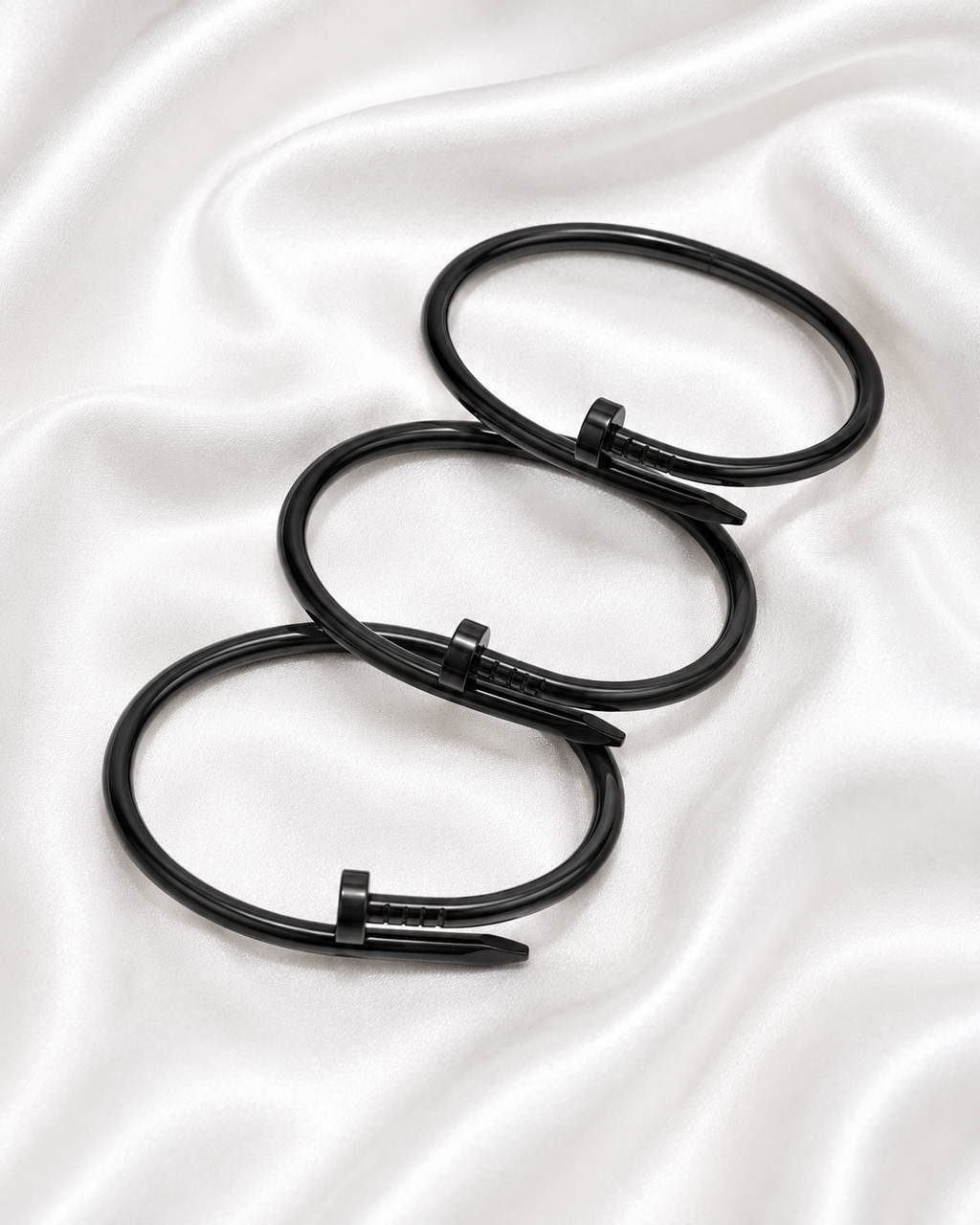 Black Nail Shaped Bangle | Stainless Steel