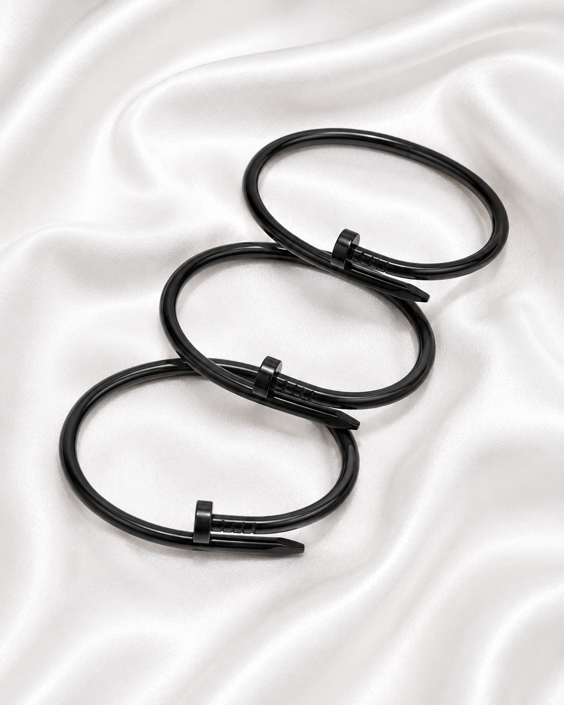 Black Nail Shaped Bangle | Stainless Steel