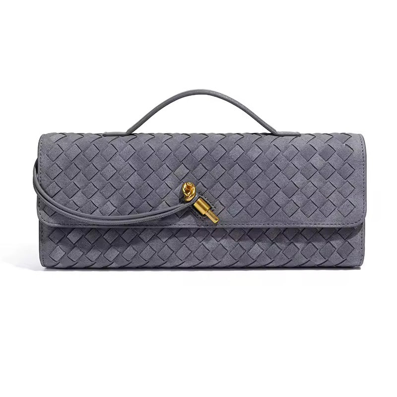 Aurora Genuine Leather Woven Clutch Bag