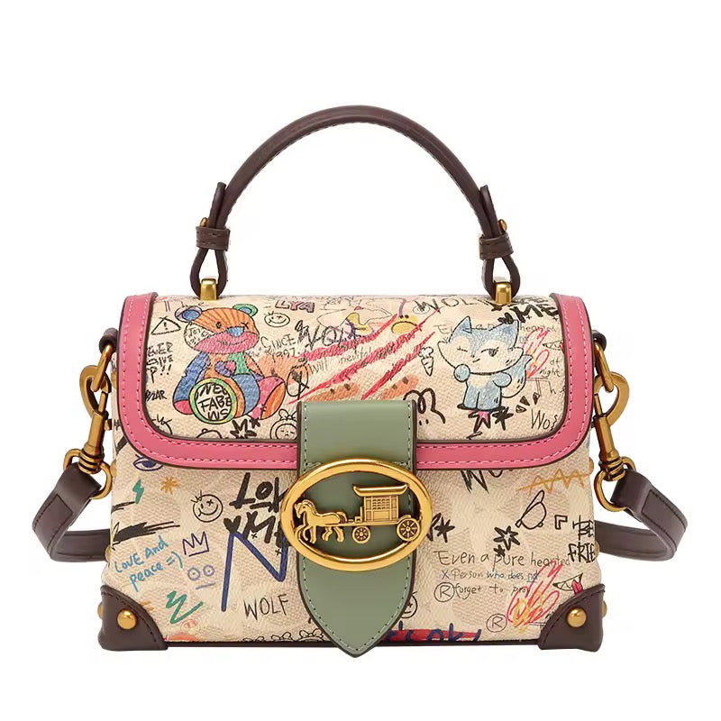 Cartoon Print Crossbody Bag