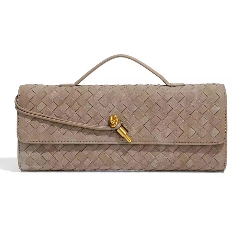 Aurora Genuine Leather Woven Clutch Bag