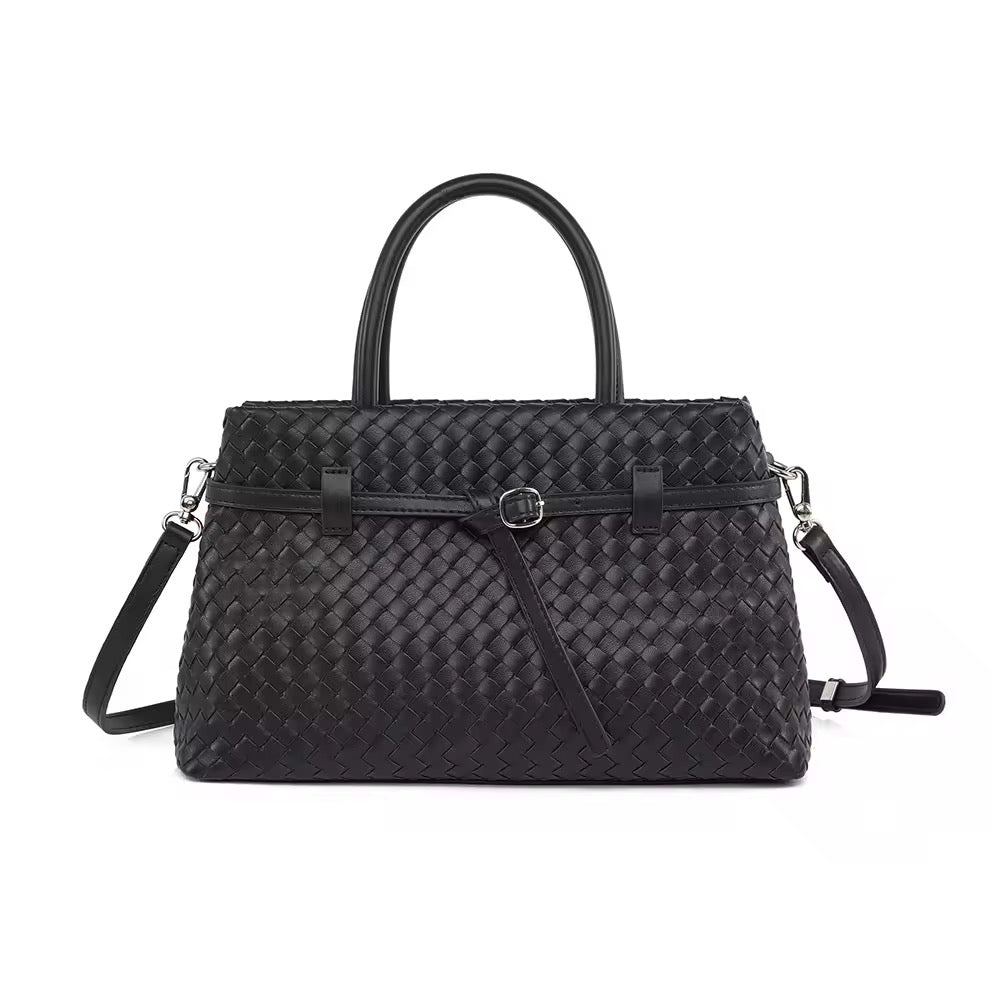 Harper Faux Suede Woven Tote Bag