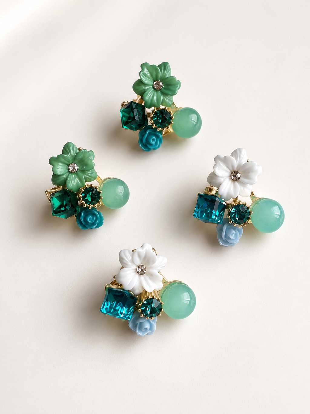 Crystal Flower Stud Earrings