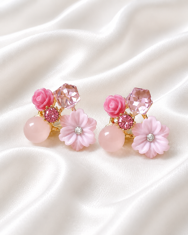 Crystal Flower Stud Earrings