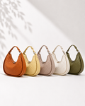 Luna Genuine Leather Woven Crescent Shoulder Bag
