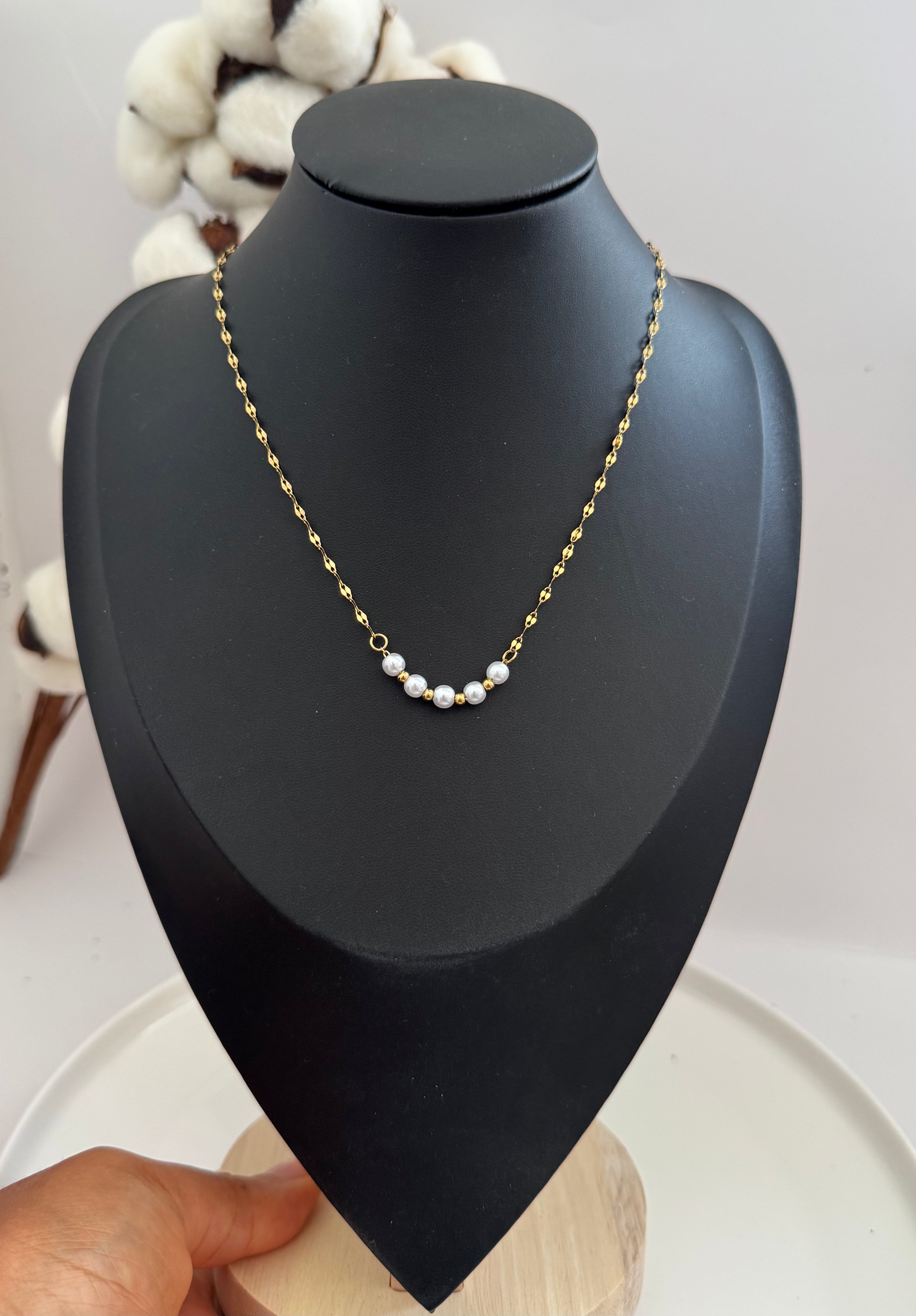 Stainless Steel Pearl Necklace
