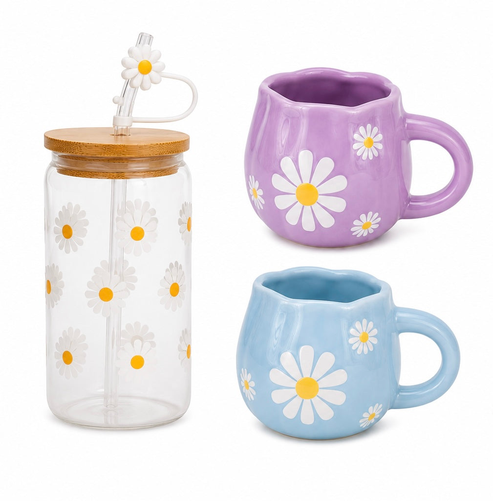 Daisy Delight Collection – Drinkware & Jewellery