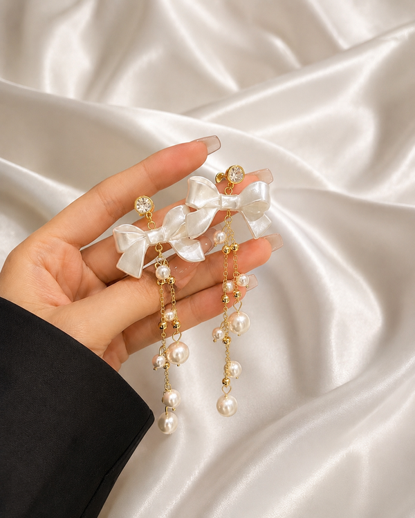 Pearl Bow Earrings