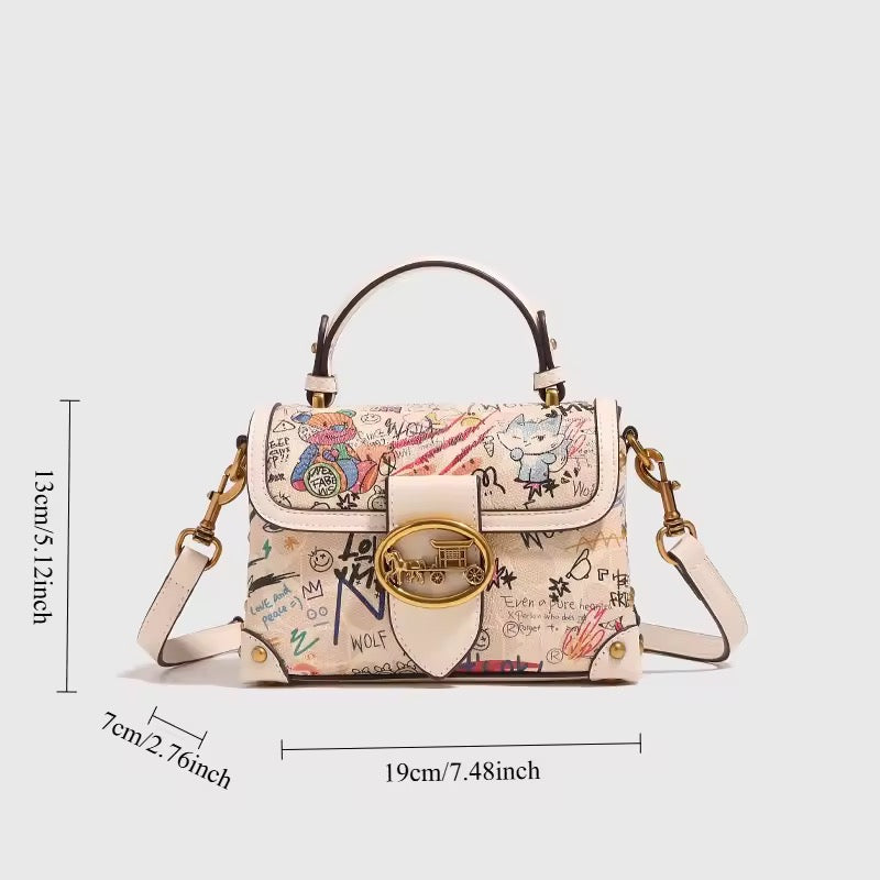 Cartoon Print Crossbody Bag