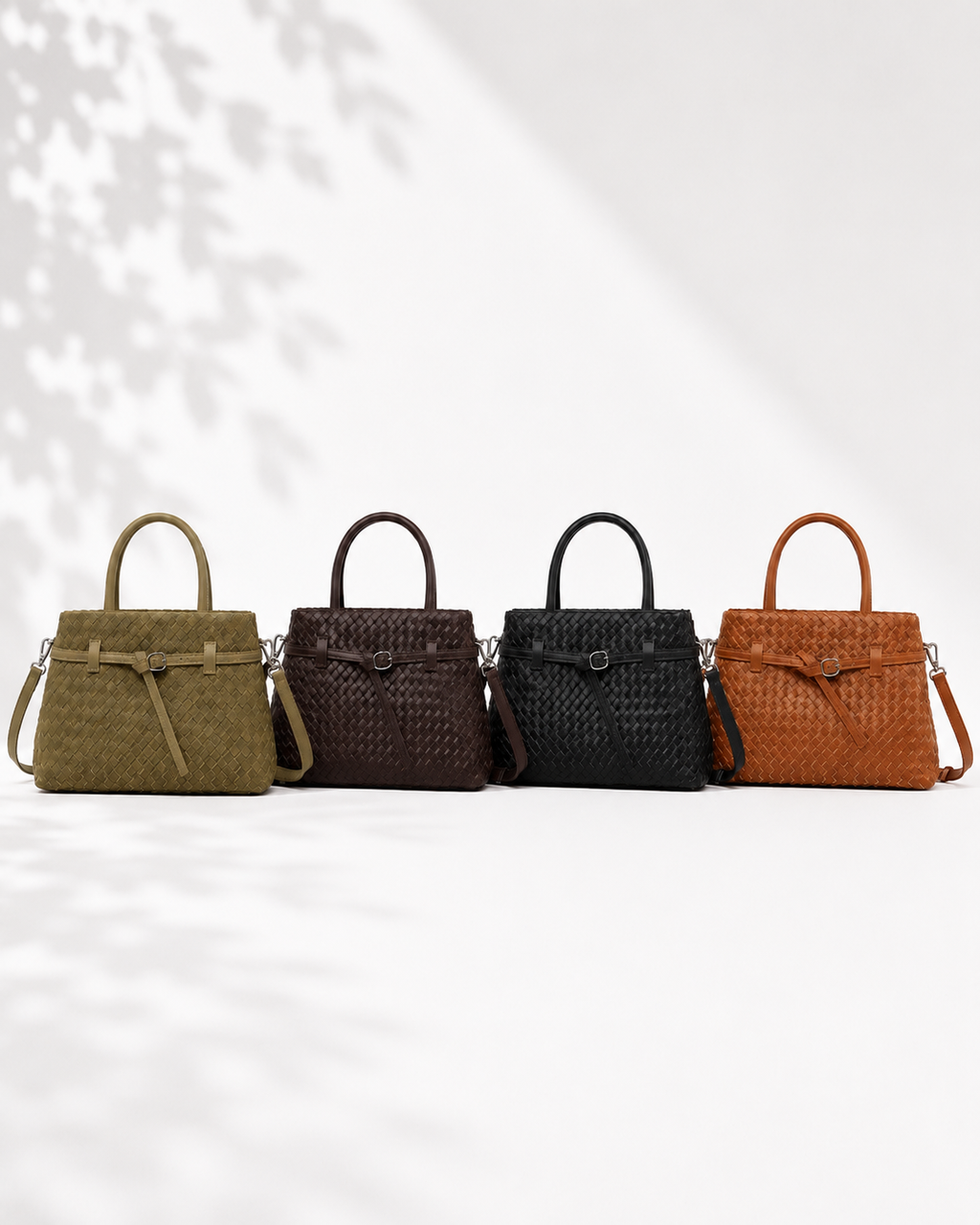 Harper Faux Suede Woven Tote Bag