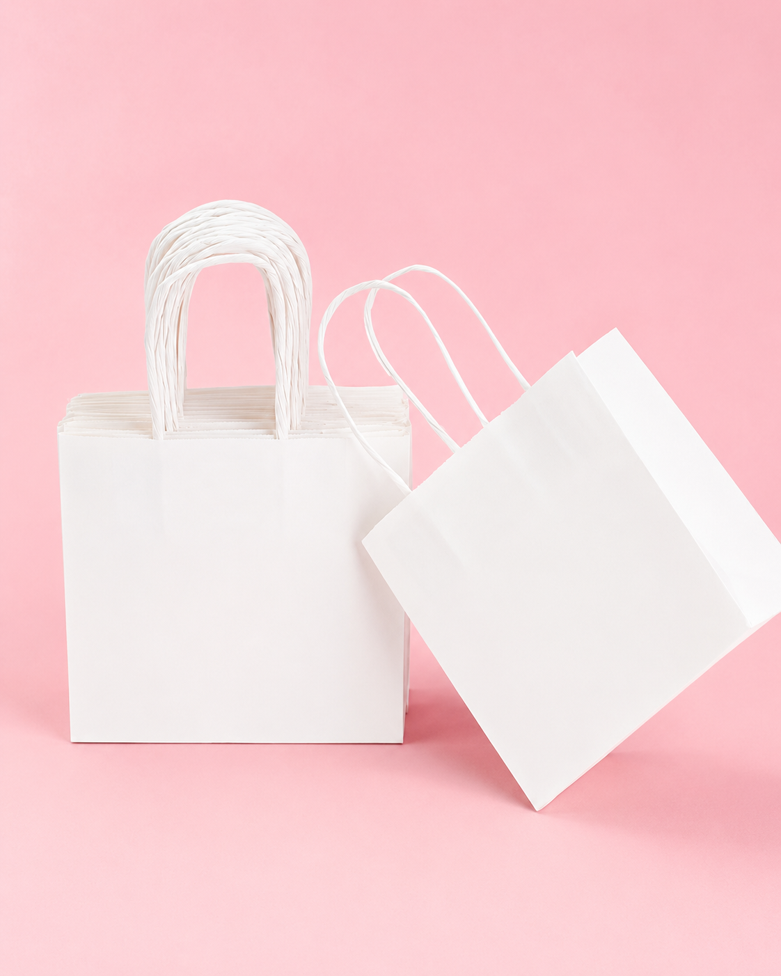White Kraft Paper Gift Bags (5PCS)