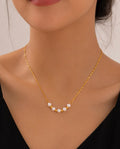 18K Gold Plated Stainless Steel Smile Pearl Necklace