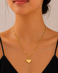 18K Gold Plated Stainless Steel Heart Shaped Necklace
