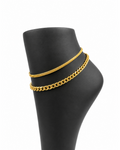 Set of 2 Stainless Steel Anklets 2B0