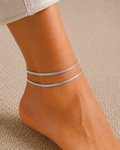 Stainless Steel Silver Snake Chain Anklets