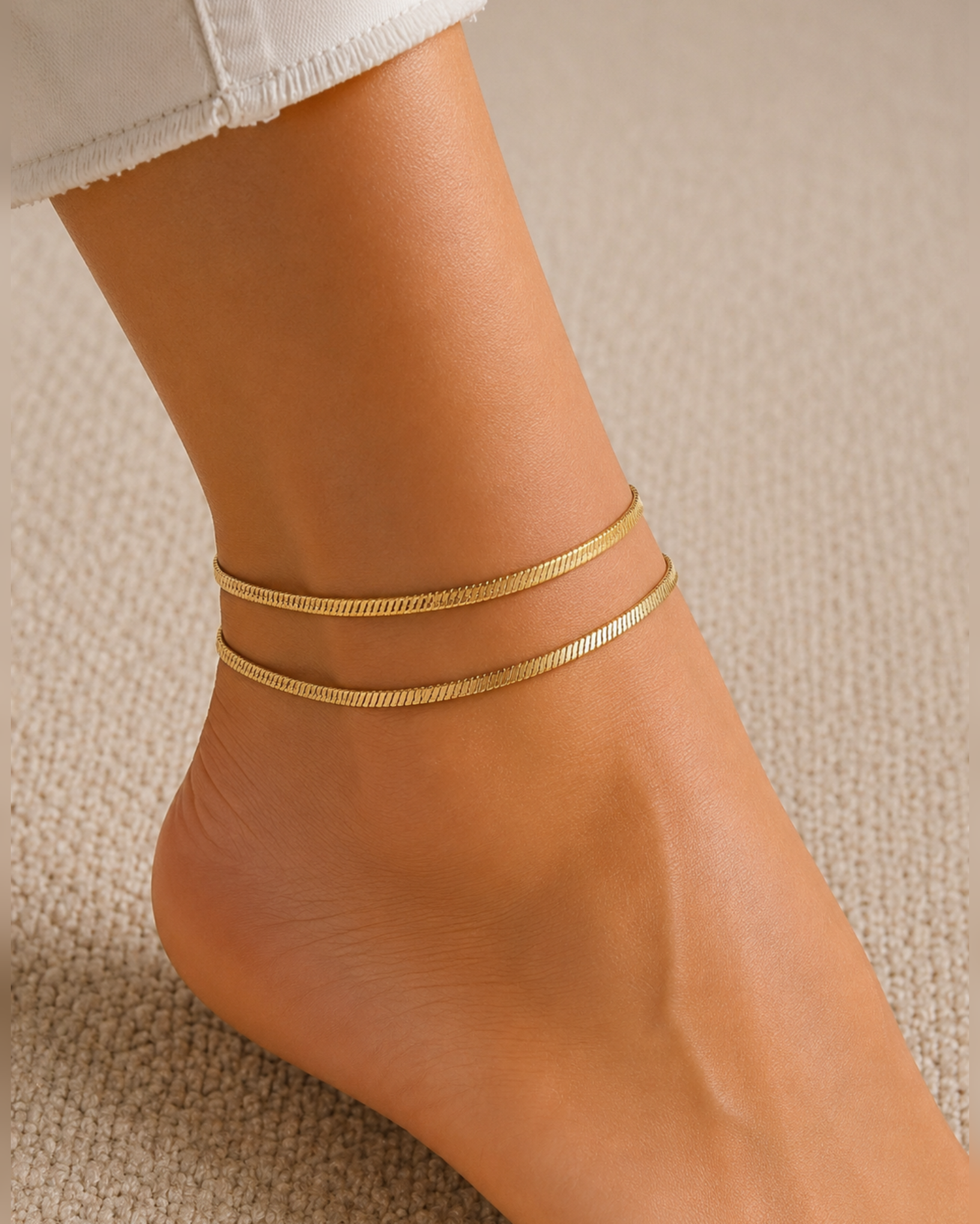 photo-output-17 Stainless Steel Snake Chain Anklets - Image 1