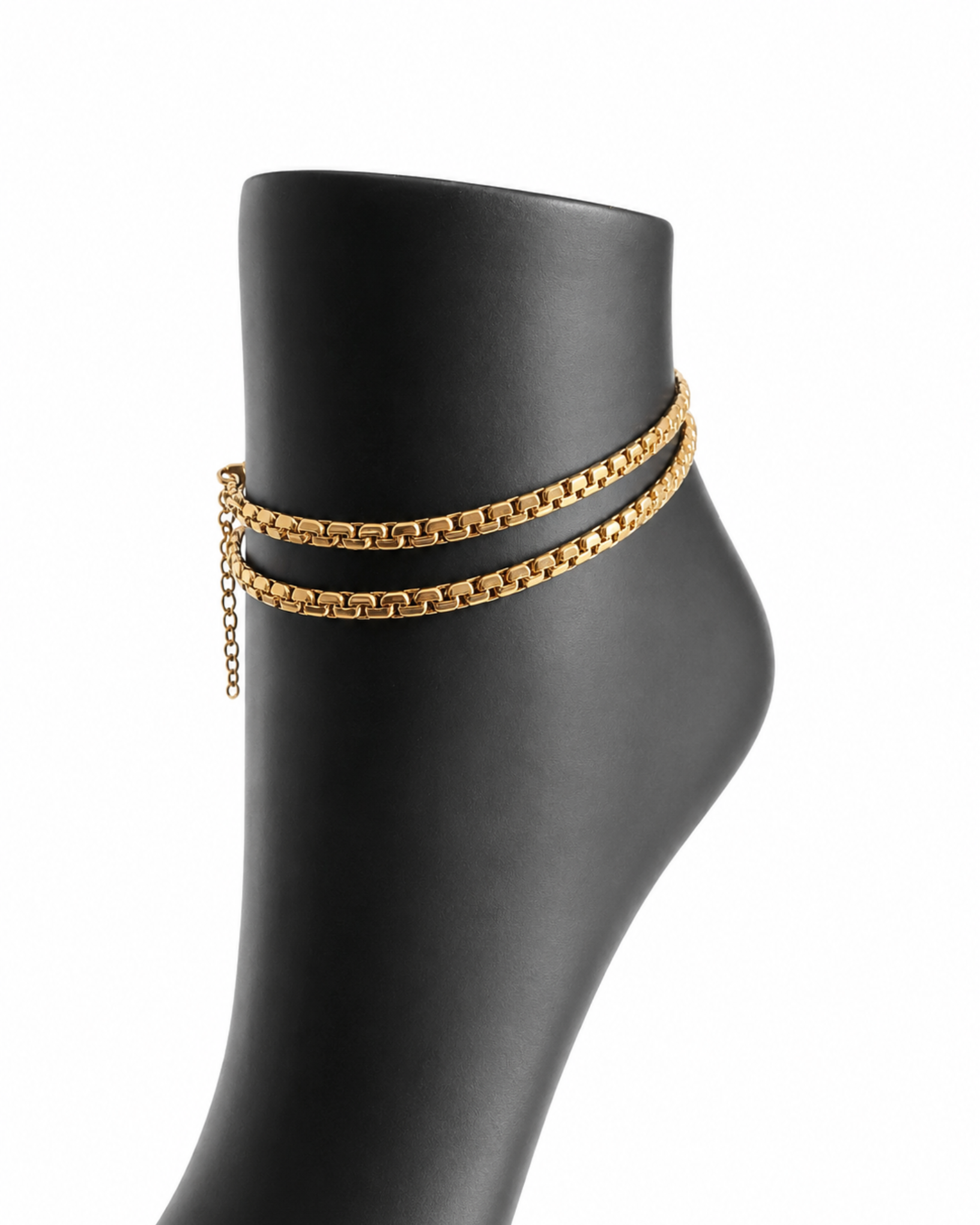 photo-output-50 Stainless Steel Gold-Plated Inlaid Anklets - Image 1