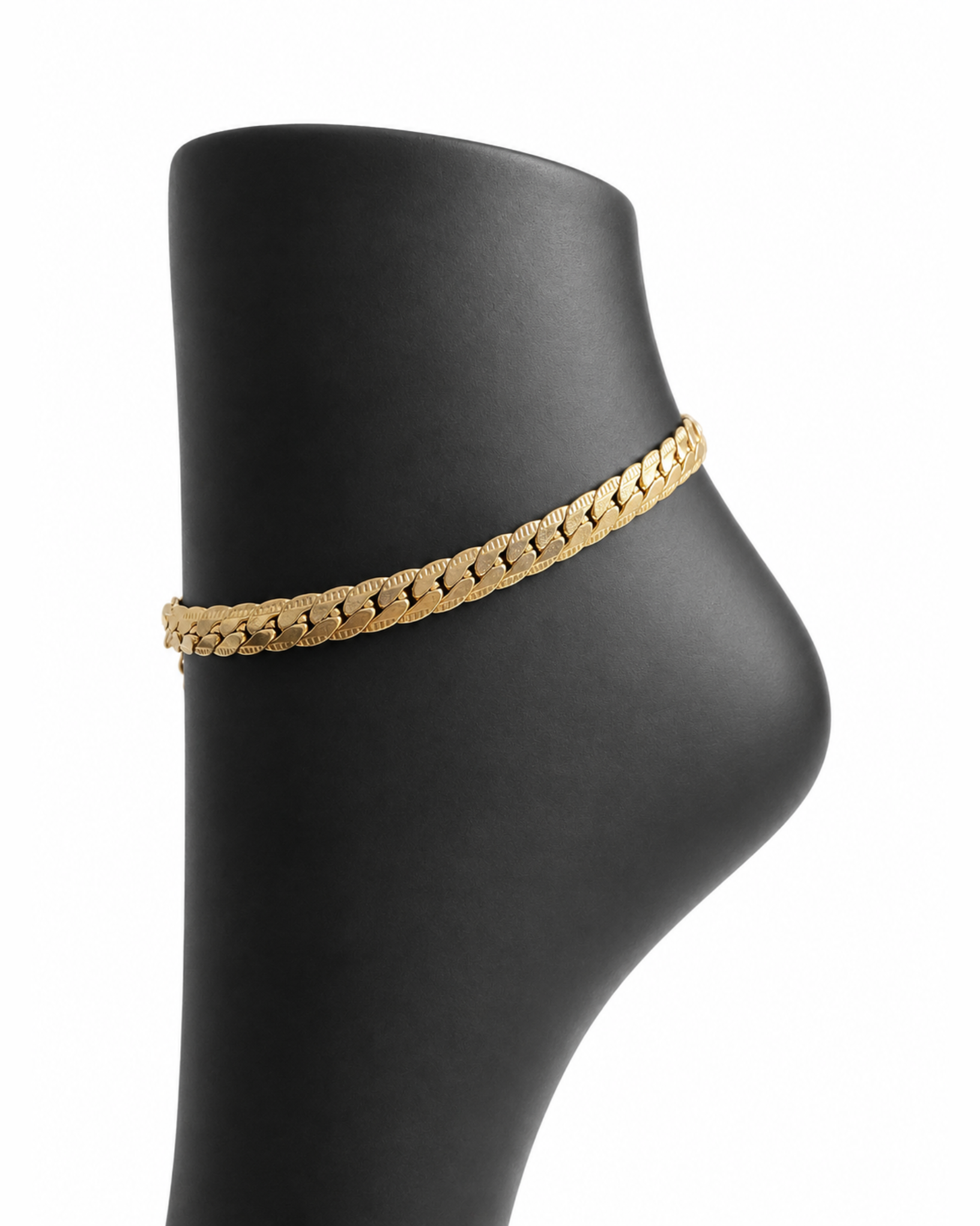 photo-output-58 Stainless Steel Flat Cuban Anklet - Image 1