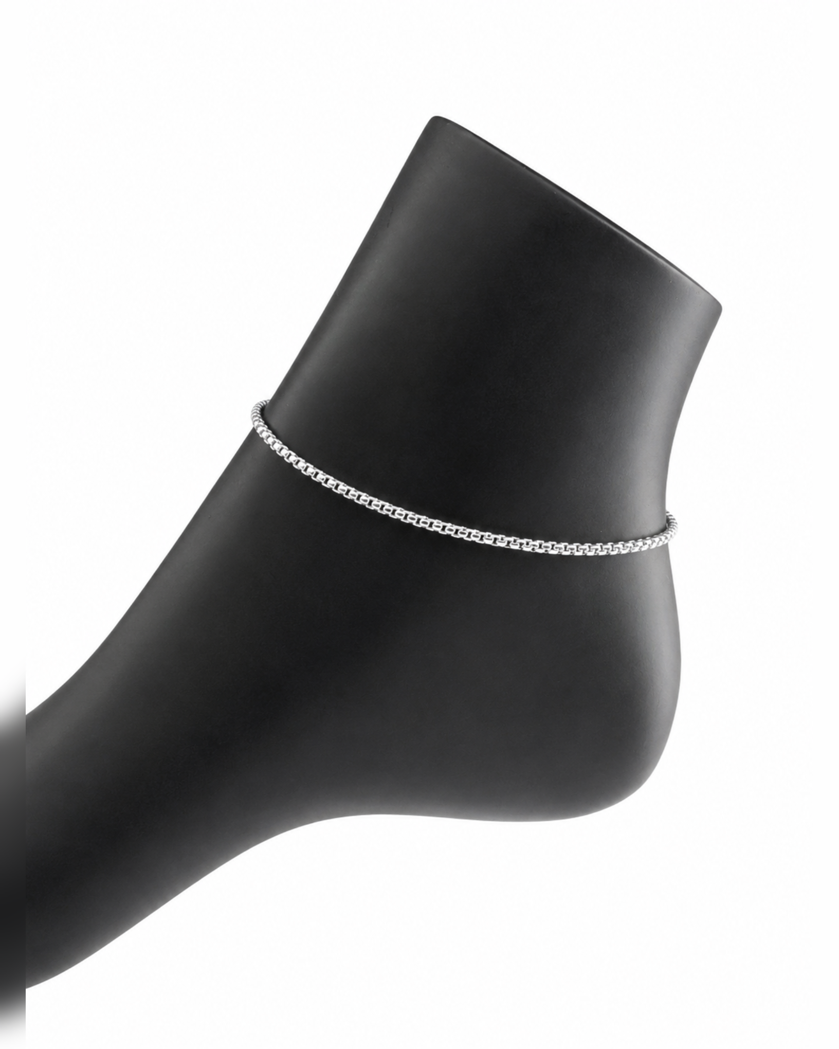 photo-output-74 Dainty Stainless Steel Box Anklet - Image 1