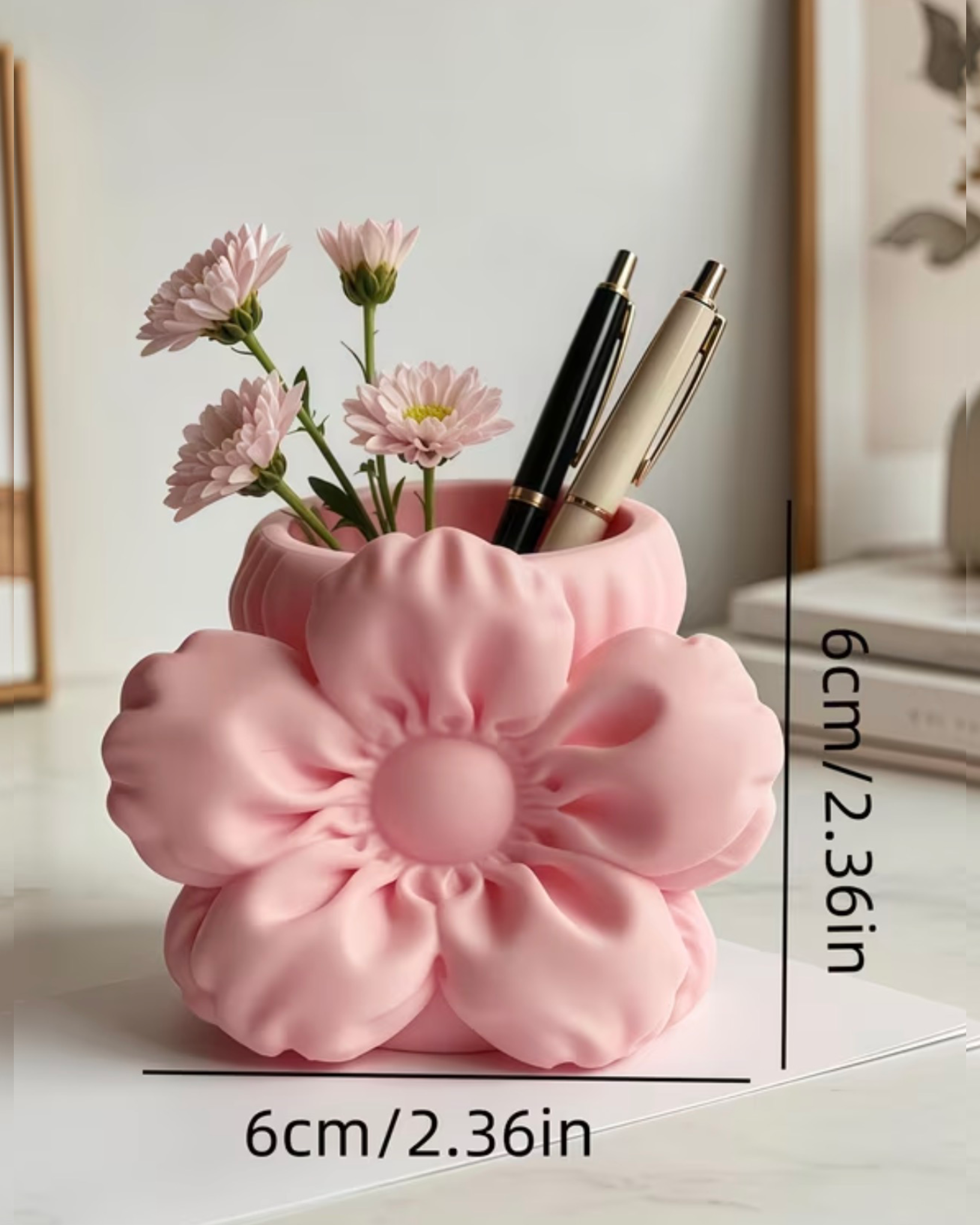 photo-output-35 Pink Flower Pen Storage With Lid - Image 1